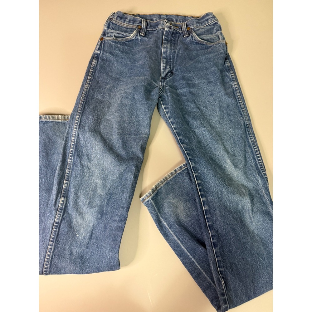 Vintage Wrangler Cowboy Cut Jeans Medium Wash Straight Leg Denim 27x34.5